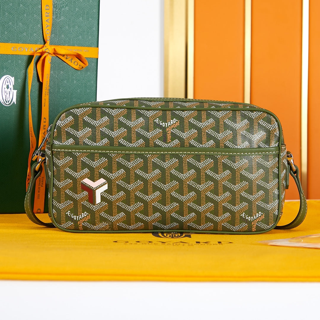 SAC CAP-VERT PM 22 EN TOILE GOYARDINE VERT BOIS