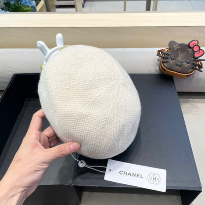 BÉRET EN COTON ET LIN BLANC 417832 