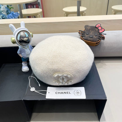 BÉRET EN COTON ET LIN BLANC 417832 
