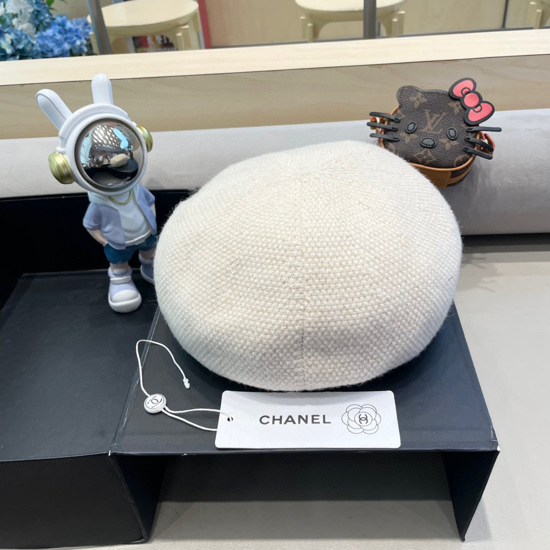 BÉRET EN COTON ET LIN BLANC 417832 