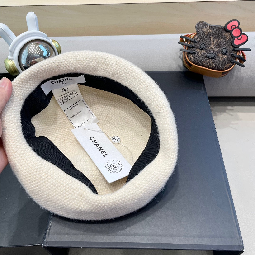 BÉRET EN COTON ET LIN BLANC 417832 