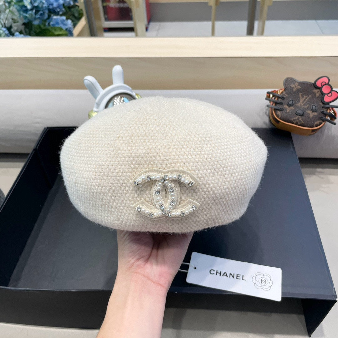 BÉRET EN COTON ET LIN BLANC 417832 