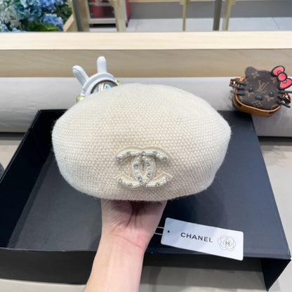 BÉRET EN COTON ET LIN BLANC 417832 