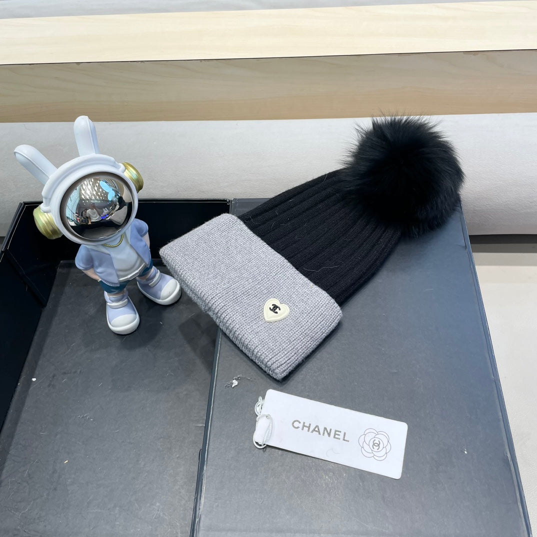 GORRO DE LANA MEZCLA NEGRA Y GRIS CLARO 421050