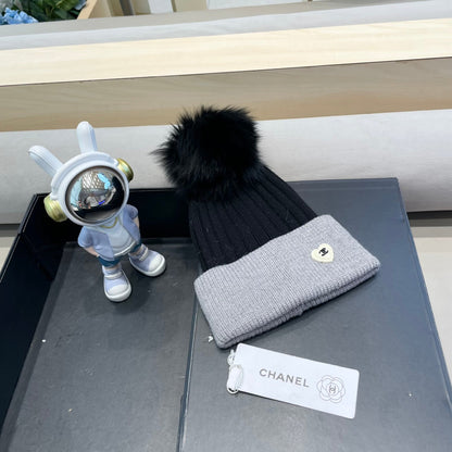 GORRO DE LANA MEZCLA NEGRA Y GRIS CLARO 421050