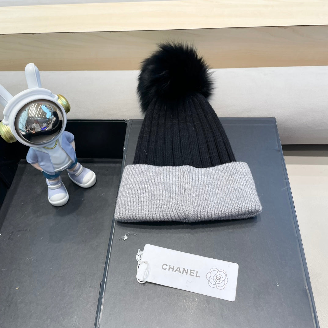 GORRO DE LANA MEZCLA NEGRA Y GRIS CLARO 421050