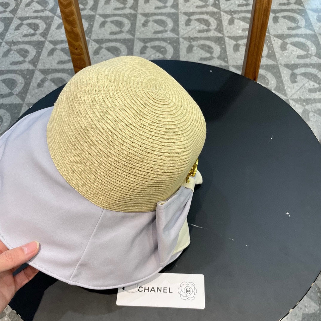 SOMBRERO DE PESCADOR CON LAZO EN RAFIA BEIGE MEZCLA MORADA PÁLIDA 426169 
