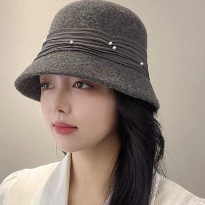 CHAPEAU BOB EN MÉLANGE DE LAINE GRIS SOURIS 426249 