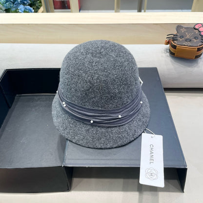 CHAPEAU BOB EN MÉLANGE DE LAINE GRIS SOURIS 426249 