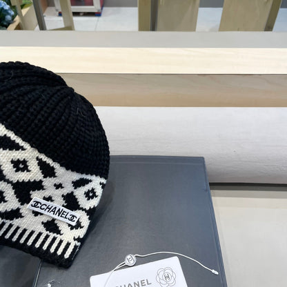 GORRO DE LANA NEGRA MIXTA BLANCA 431698 