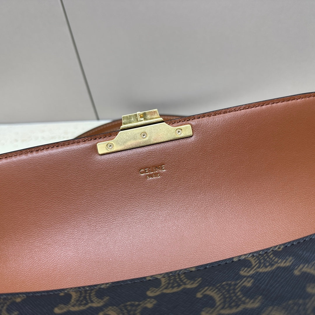 SAC LOLA BAGUETTE 28 EN TOILE MONOGRAMME MARRON FONCÉ ET CUIR DE VEAU
