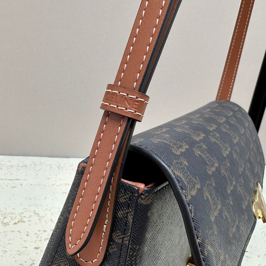 SAC LOLA BAGUETTE 28 EN TOILE MONOGRAMME MARRON FONCÉ ET CUIR DE VEAU