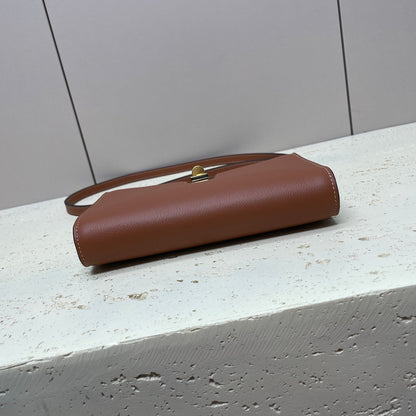 MINI POCHETTE 18 BANDES EN CUIR DE VEAU SOUPLE BRONZE BROWNN