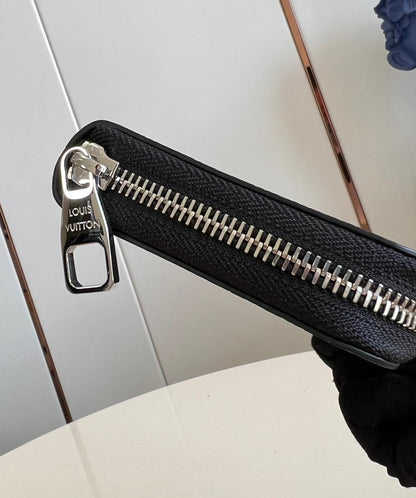 CARTERA VERTICAL ZIPPY 20CM PIEL DE BECERRO NEGRA