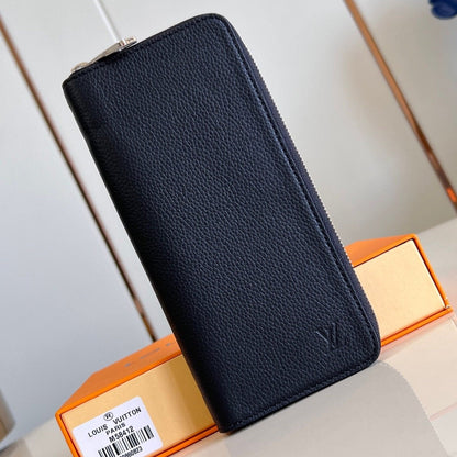 CARTERA VERTICAL ZIPPY 20CM PIEL DE BECERRO NEGRA