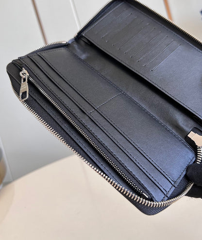 CARTERA VERTICAL ZIPPY 20CM PIEL DE BECERRO NEGRA