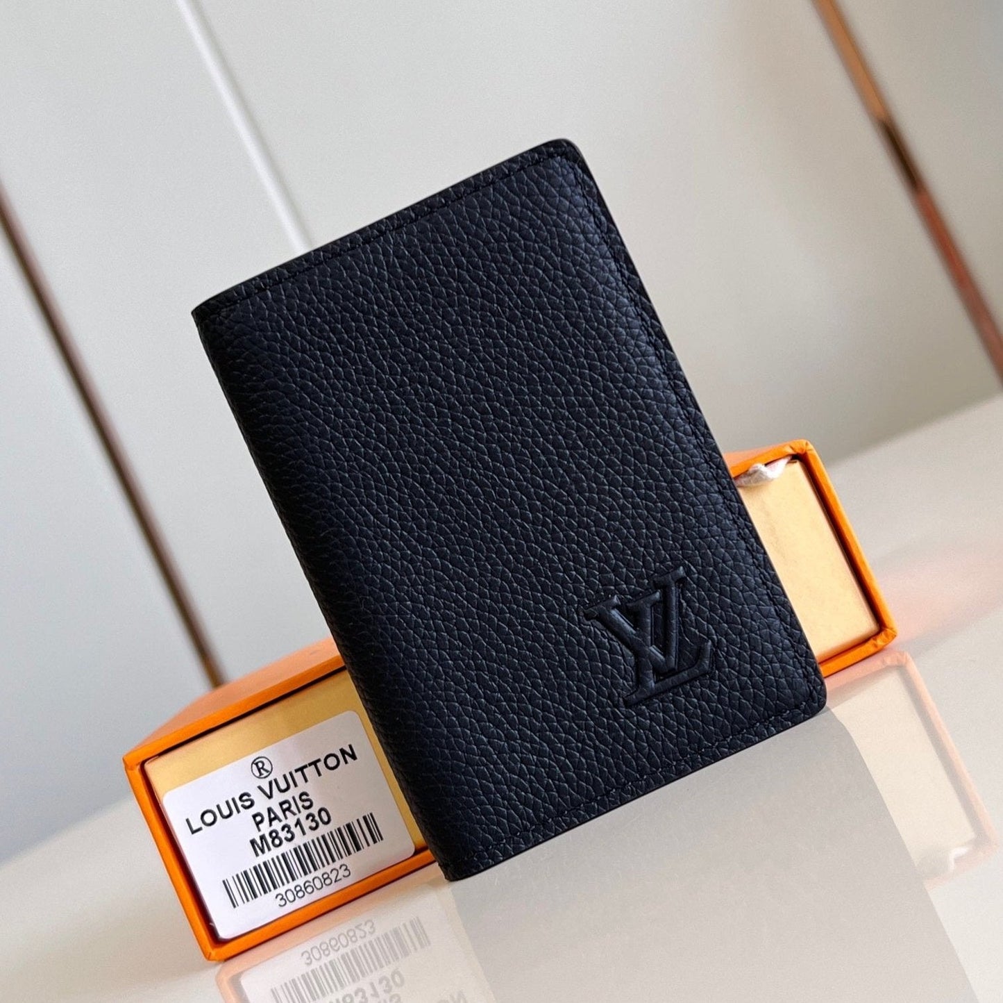 WALLET POCKET ORGANIZER 11CM BLACK CALFSKIN