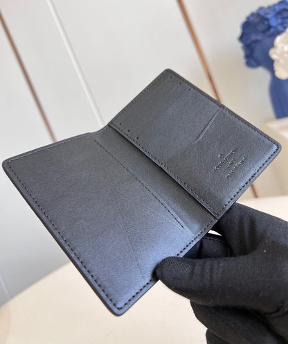 WALLET POCKET ORGANIZER 11CM BLACK CALFSKIN