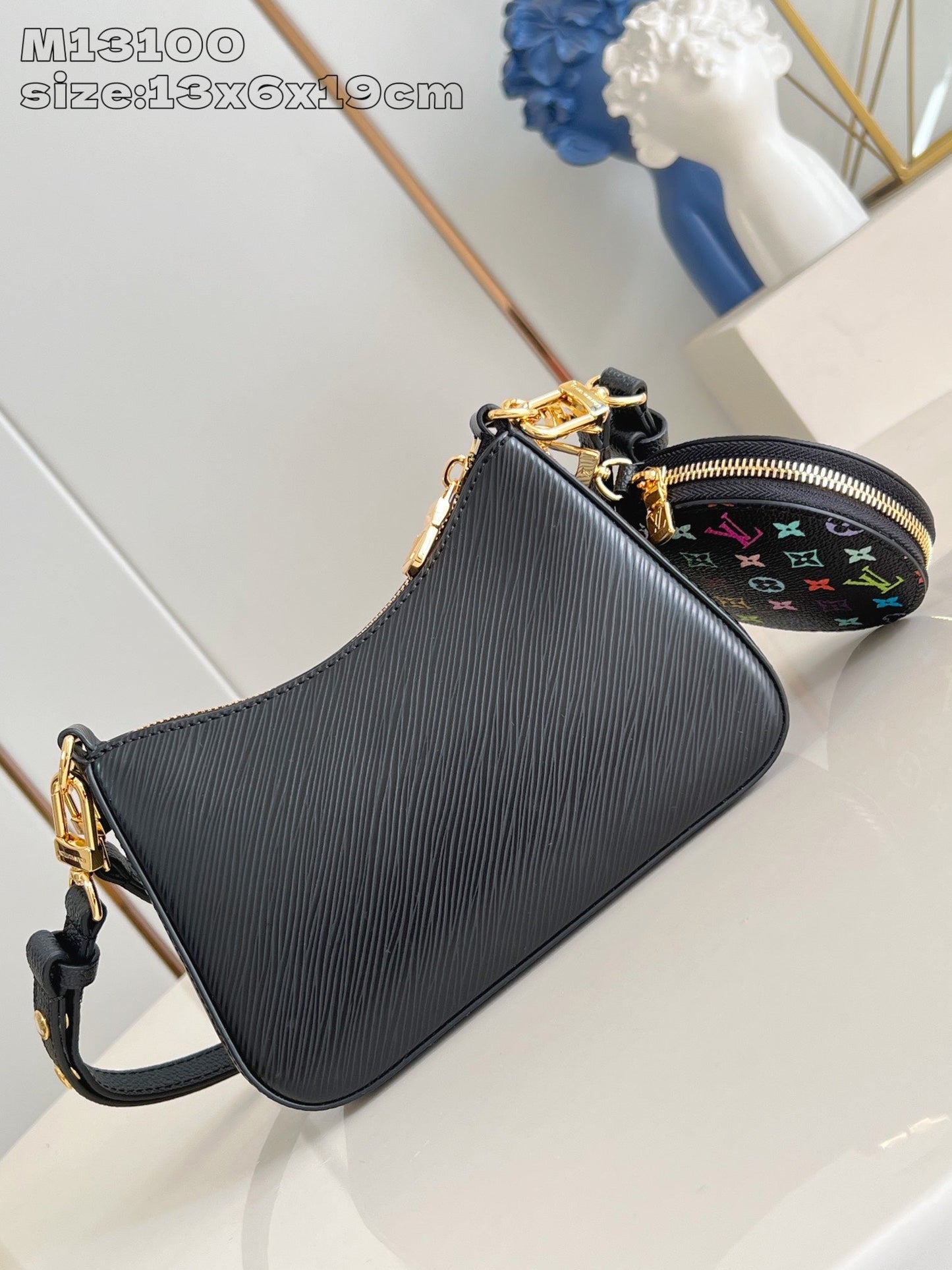 LV Marellini LV x TM Cuir de vache épi noir 203652