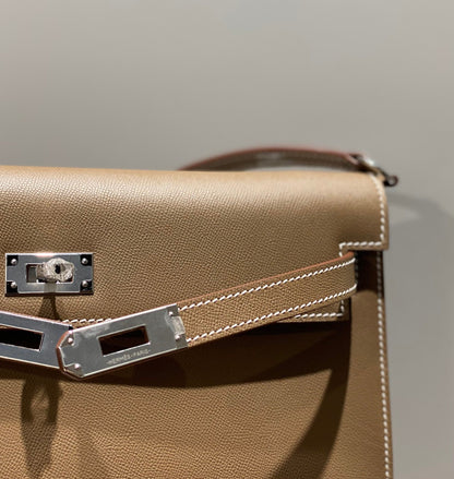 HM Kelly Elan 27cm Bolso de mano de cuero marrón