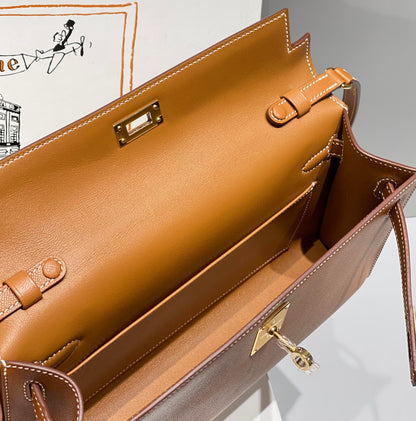 HM Kelly Elan 27cm Cuero Dorado Ghw