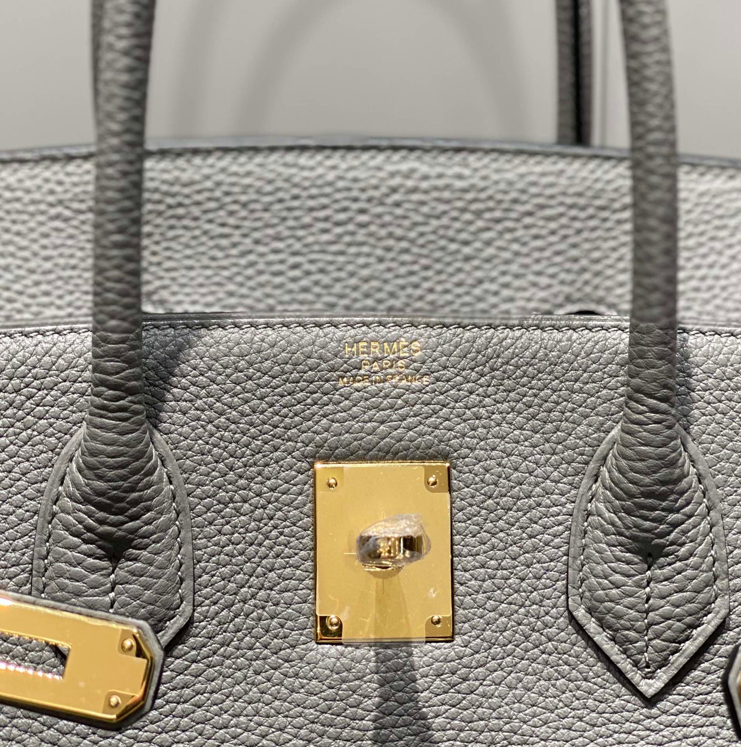 HM BIRKIN 35 CM MEDIANO GRIS TOGO PIEL HIERROS DORADOS