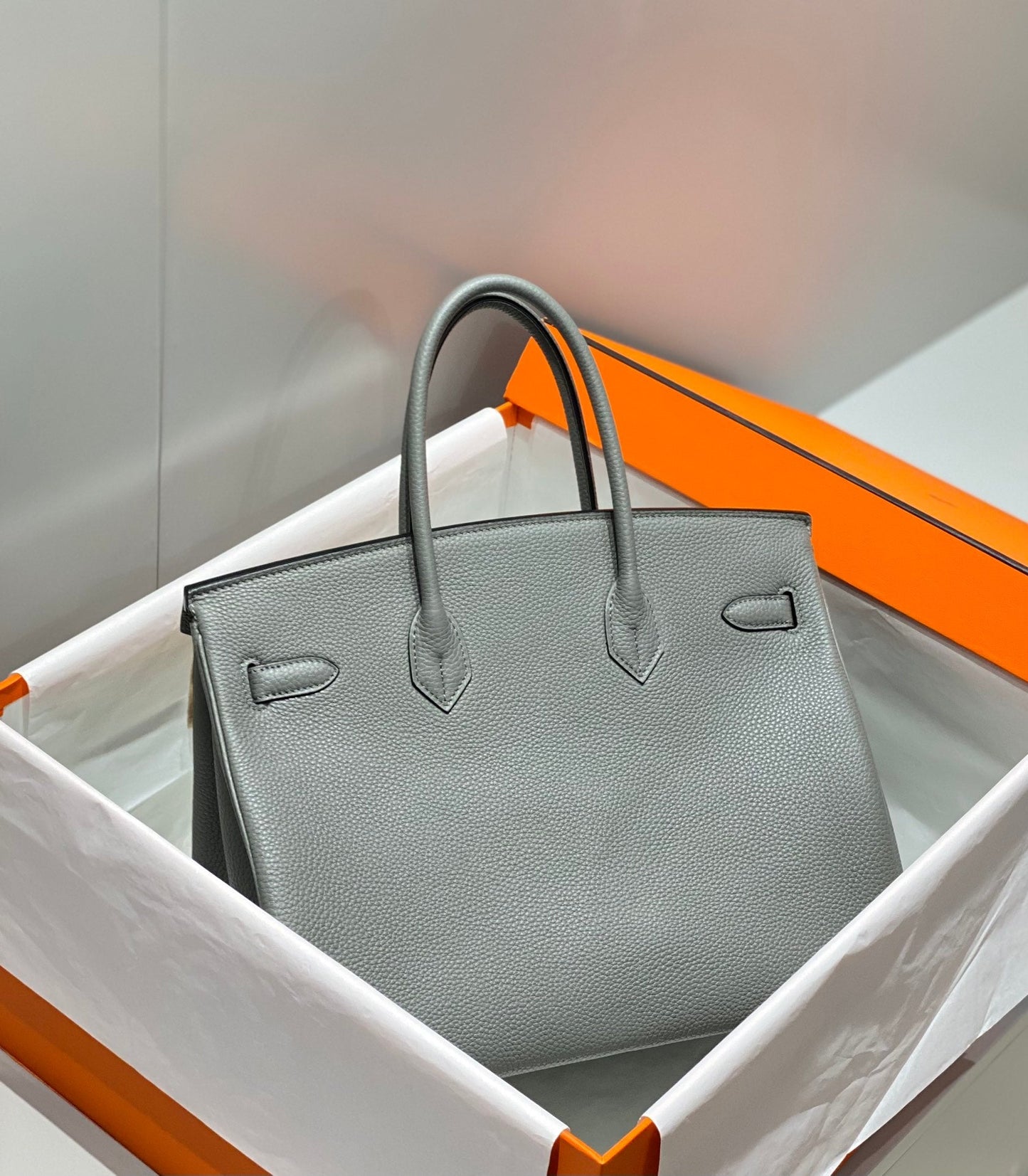 HM BIRKIN 35 CM MEDIANO GRIS TOGO PIEL HIERROS DORADOS