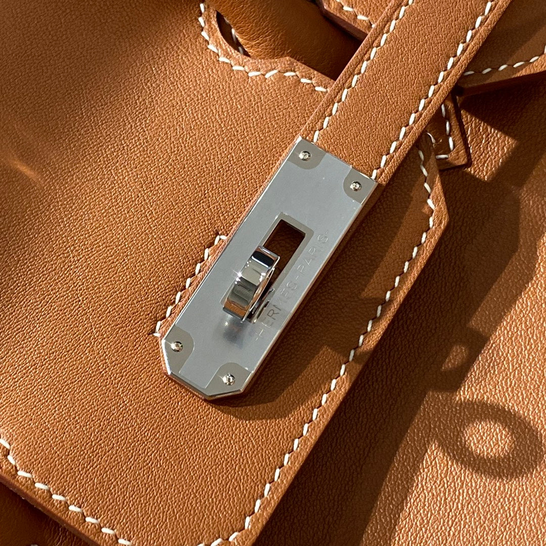 Bolso de hombro HM Birkin 29 Yam de piel naranja 222354