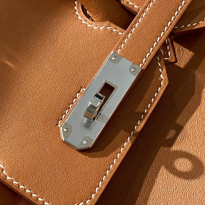 Bolso de hombro HM Birkin 29 Yam de piel naranja 222354