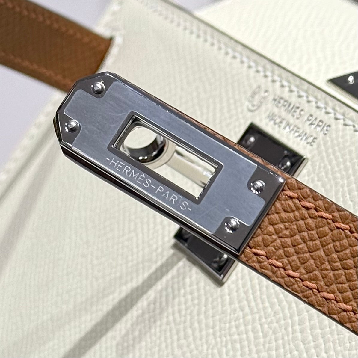 HM Mini Kelly 19 Beige mezcla Chocolate Epsom 243112
