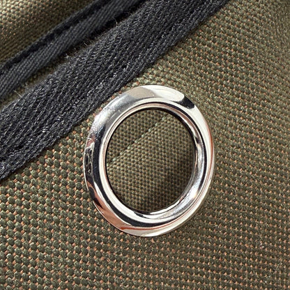 Bolso HM Herbag con hebilla plateada 20 en lona verde militar y piel de vacuno Hunter 243350