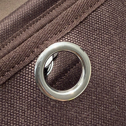 Bolso HM Mini Herbag con hebilla plateada de 20 cm, lona marrón oscuro y piel de vacuno Hunter 243305