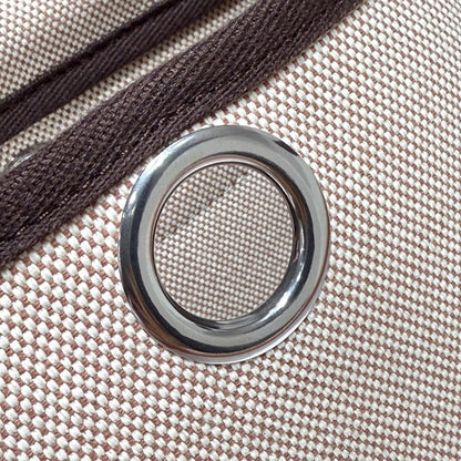 HM Mini Herbag Silver Buckle 20 Lona beige y piel de vacuno Hunter 243241