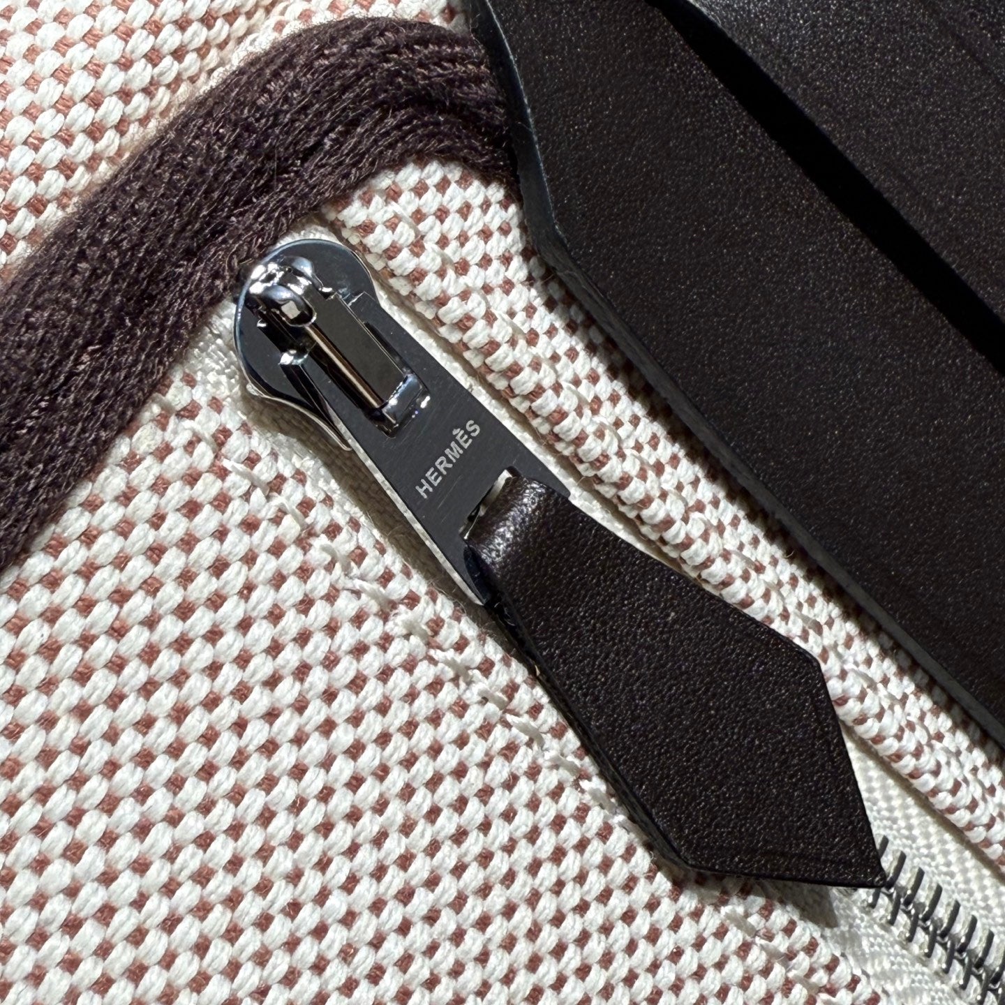 HM Mini Herbag Silver Buckle 20 Lona beige y piel de vacuno Hunter 243241