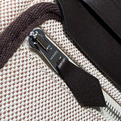 HM Mini Herbag Silver Buckle 20 Lona beige y piel de vacuno Hunter 243241