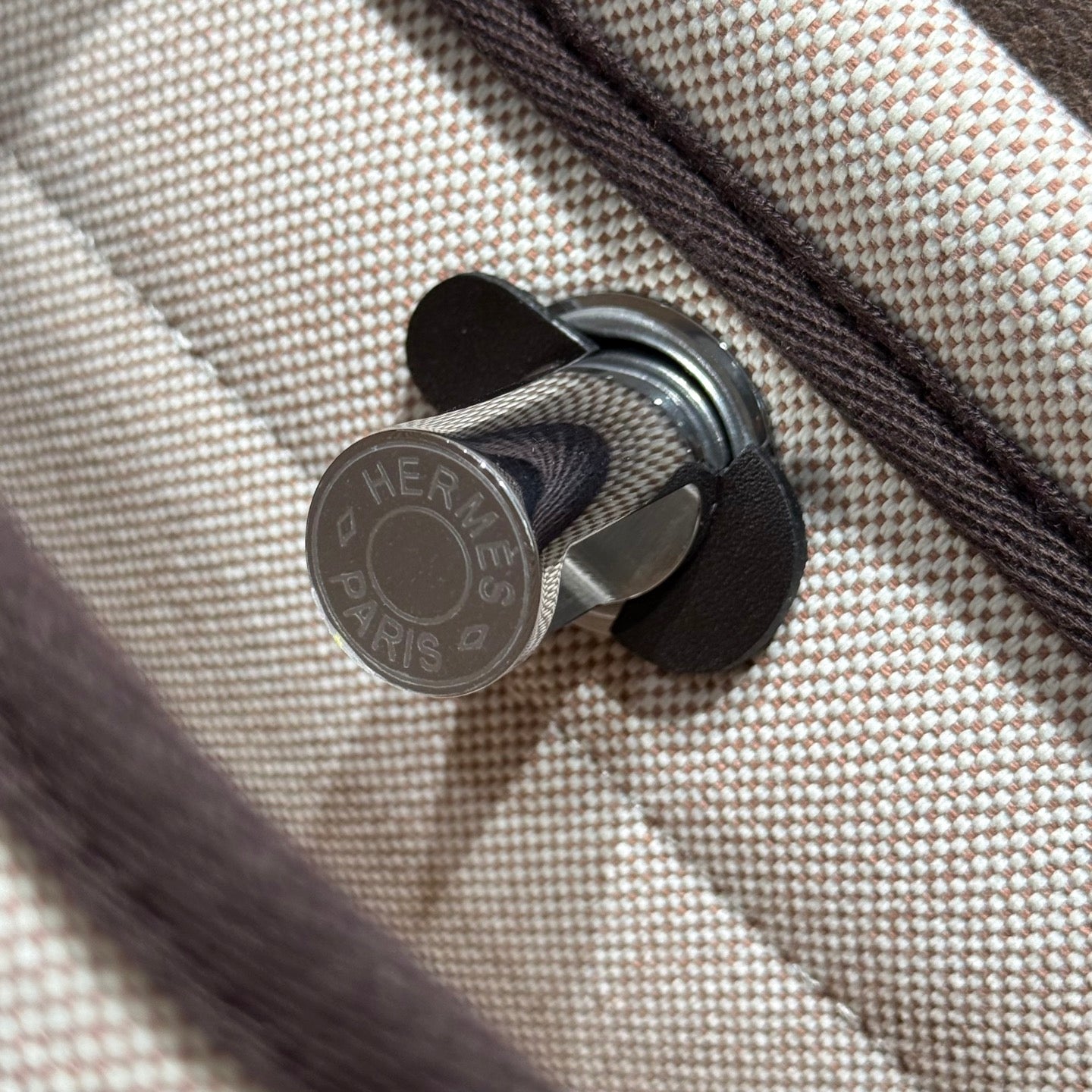 HM Mini Herbag Silver Buckle 20 Lona beige y piel de vacuno Hunter 243241