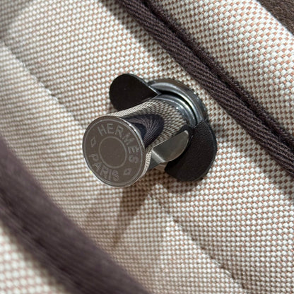 HM Mini Herbag Silver Buckle 20 Lona beige y piel de vacuno Hunter 243241