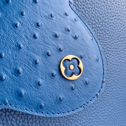 capucines mm 31.5 cobalt blue taurillon leather gold hardware