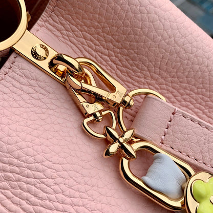 capucines mm 31.5 pink taurillon leather mop gold hardware