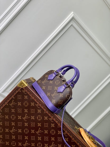 Alma Nano 18 Monogram Canvas Cuir de veau violet 