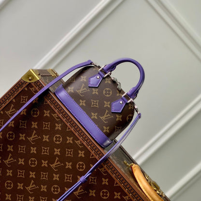 Alma Nano 18 Monogram Canvas Cuir de veau violet 
