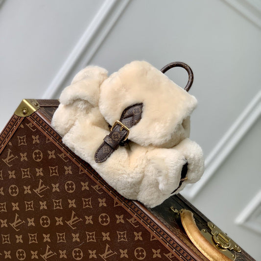 Lv Nano Teddy 25 Brown Monogram Wool