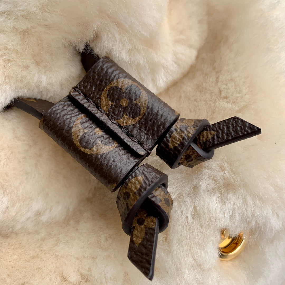 Lv Nano Teddy 25 Brown Monogram Wool