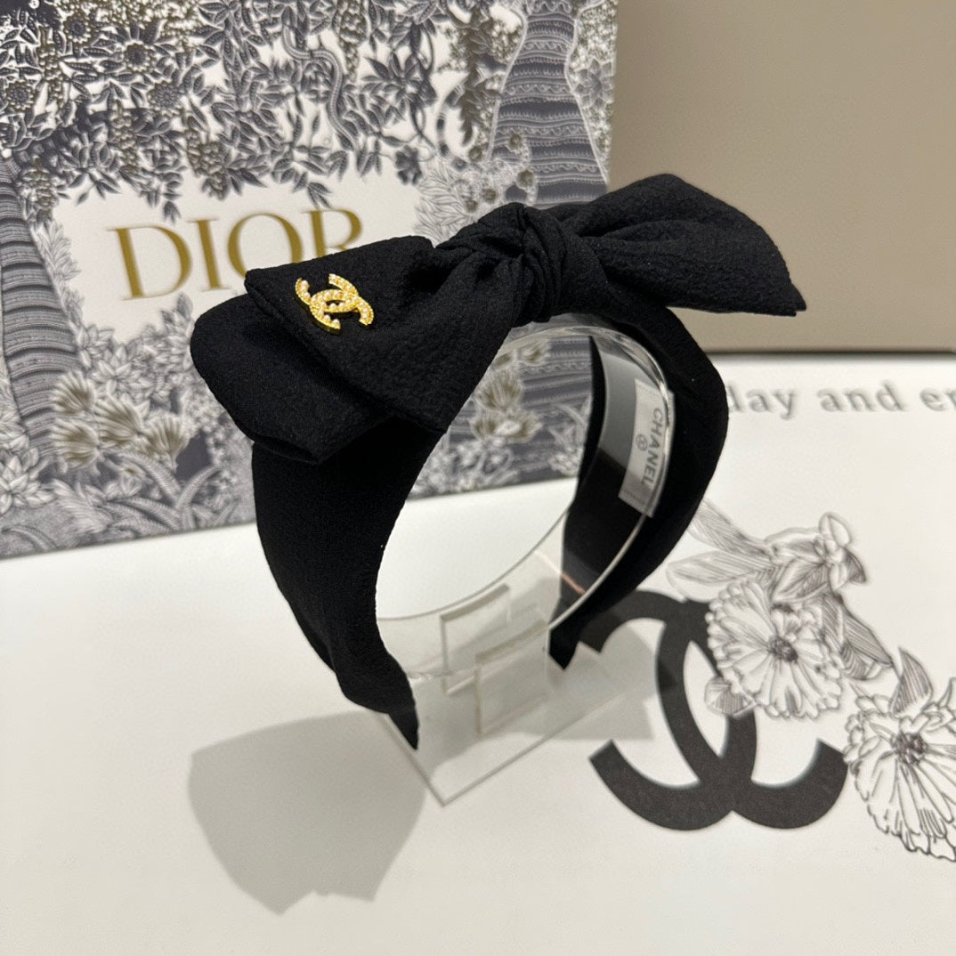 BANDEAU EN TISSU NOIR AVEC NŒUD 168569