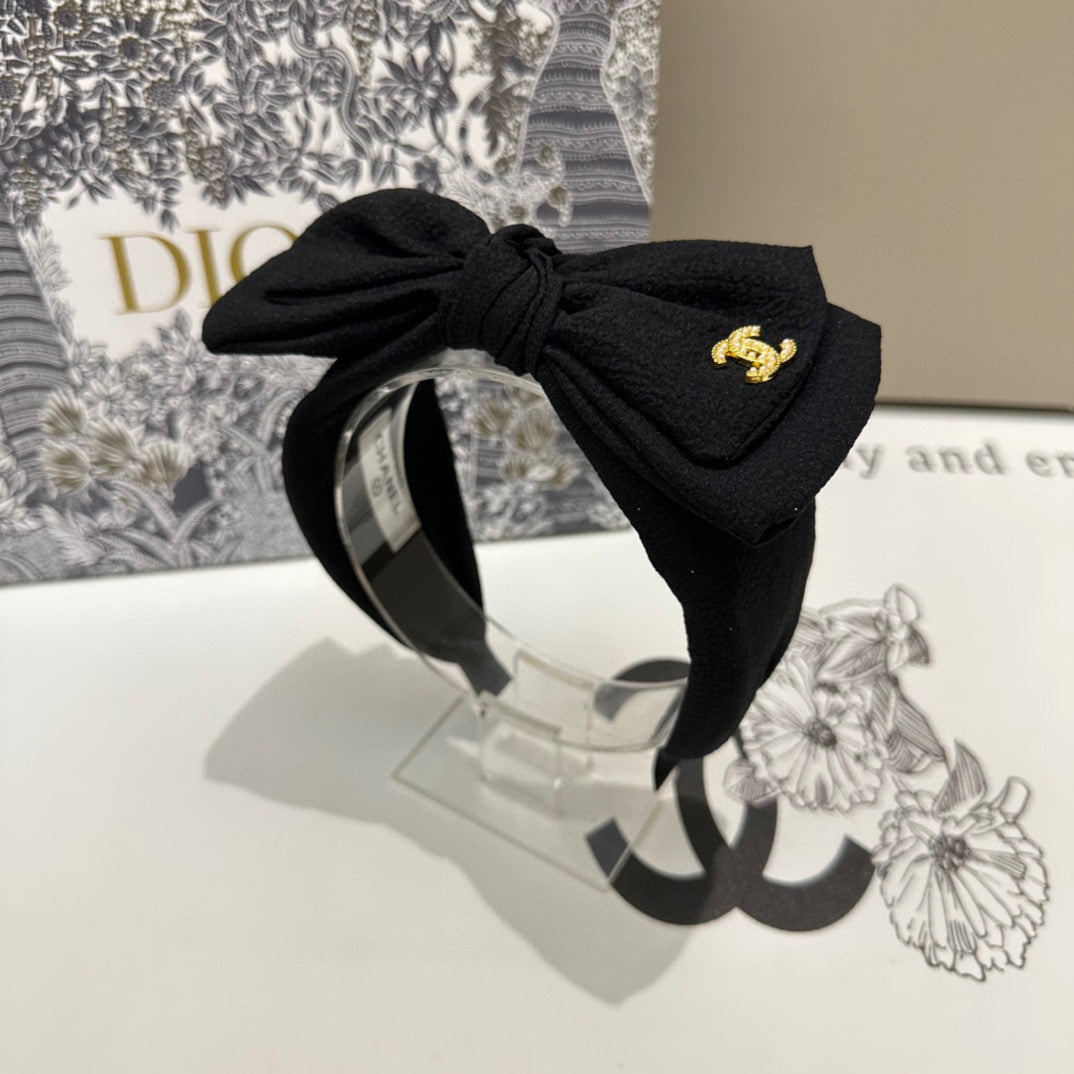BANDEAU EN TISSU NOIR AVEC NŒUD 168569