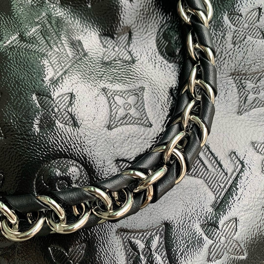 NO¨¦ TRUNK PM 23 IN BLACK COUSSIN SILVER HARDWARE