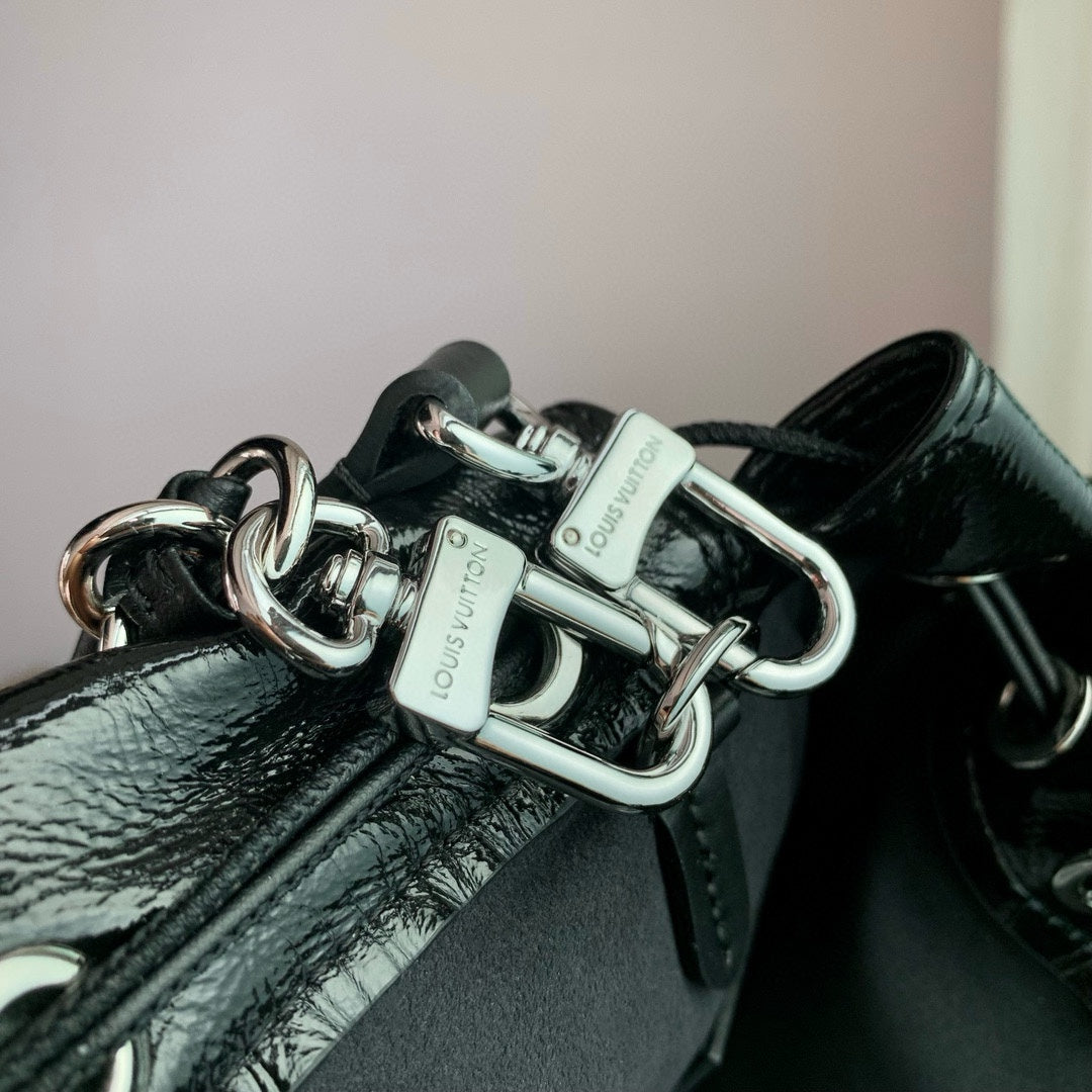 NO¨¦ TRUNK PM 23 IN BLACK COUSSIN SILVER HARDWARE