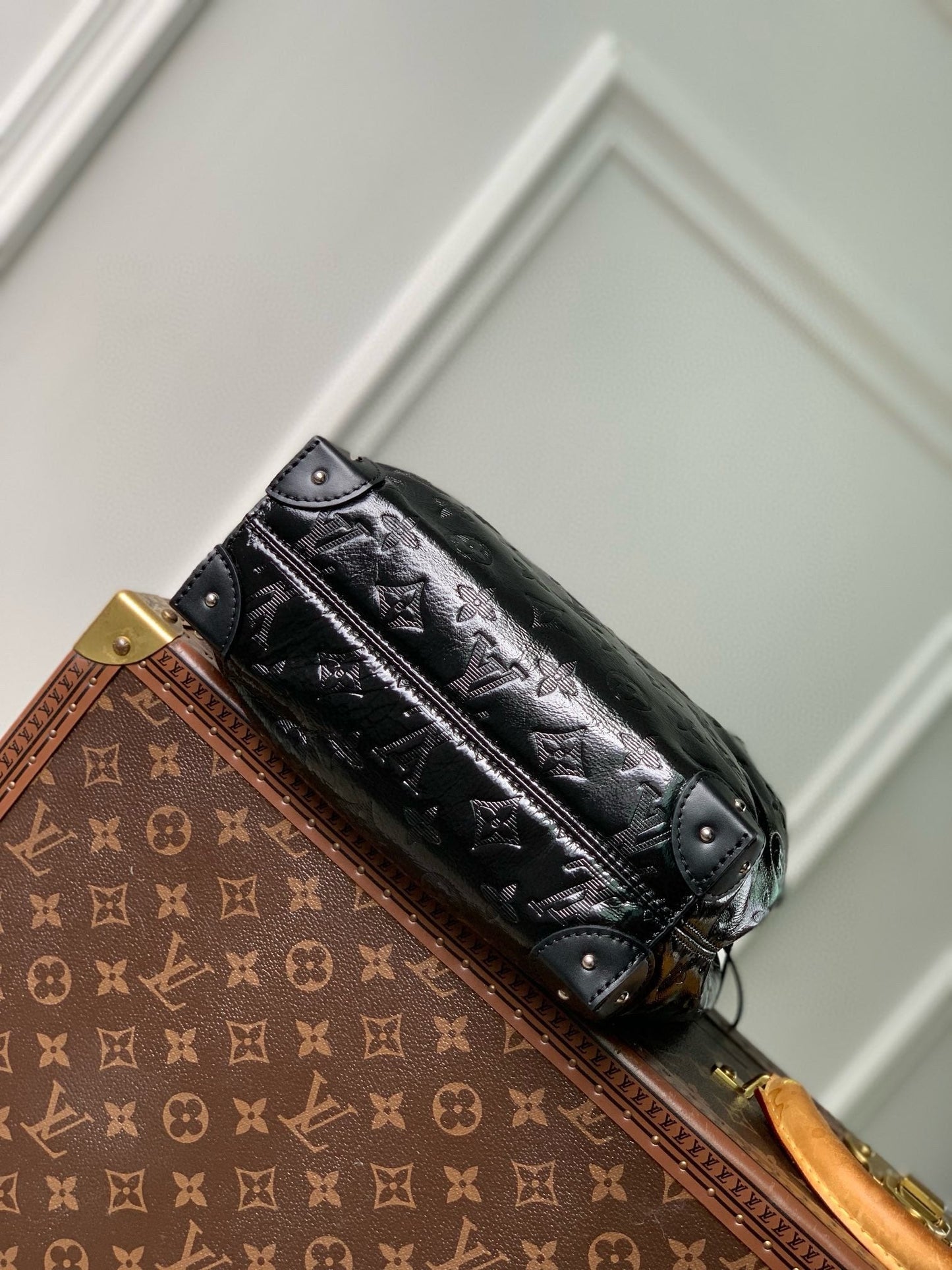 NO¨¦ TRUNK PM 23 IN BLACK COUSSIN SILVER HARDWARE