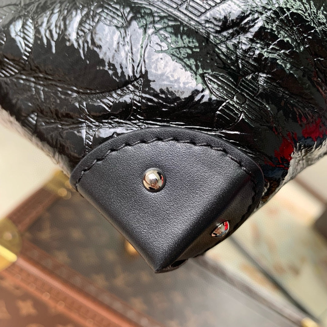 NO¨¦ TRUNK PM 23 IN BLACK COUSSIN SILVER HARDWARE