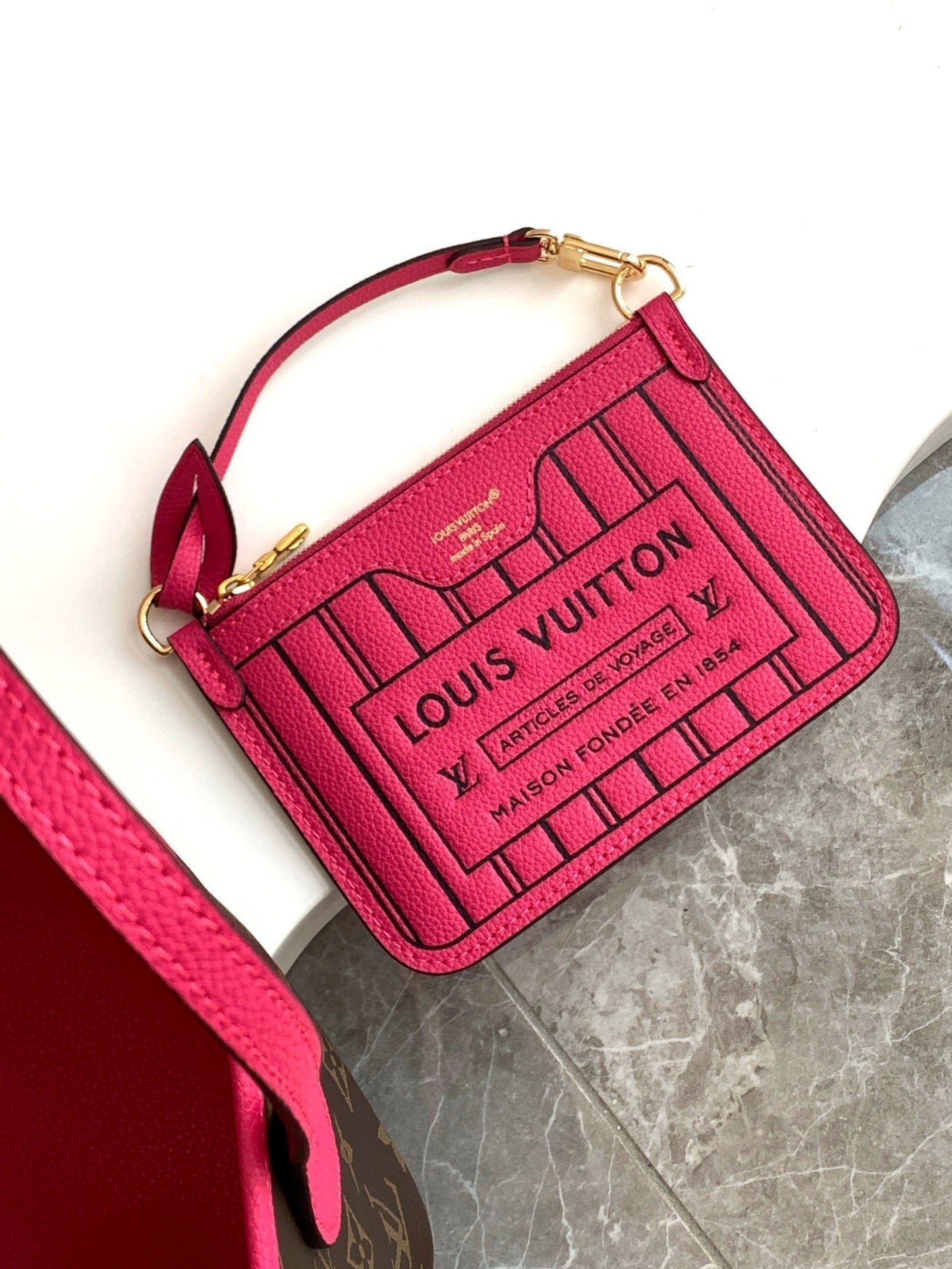 Neverfull 24 Bandouli¨¨re Inside Out BB Red Calfskin